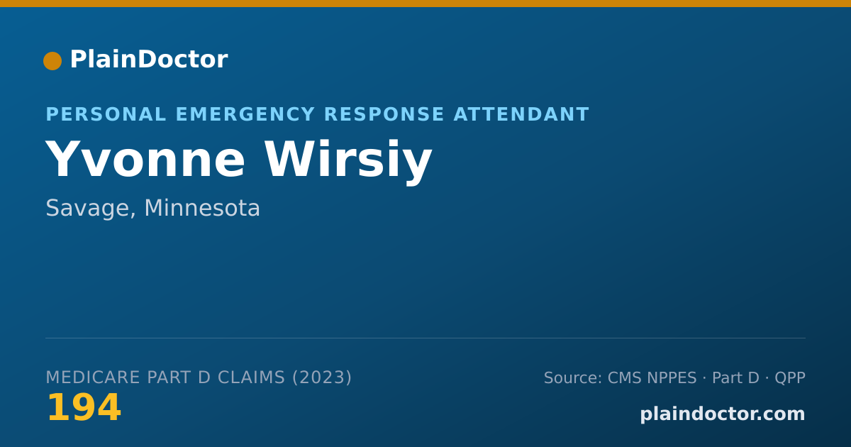 Shareable card for Yvonne Wirsiy - Personal Emergency Response Attendant, Savage, MN