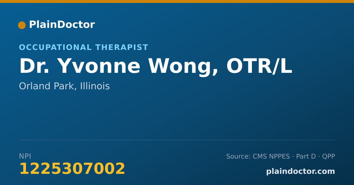 Shareable card for Yvonne Wong, OTR/L - Occupational Therapist, Orland Park, IL