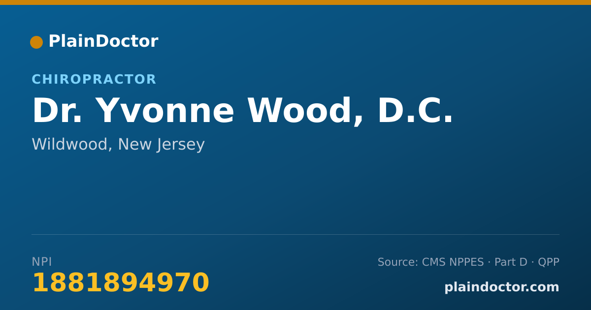 Shareable card for Yvonne Wood, D.C. - Chiropractor, Wildwood, NJ