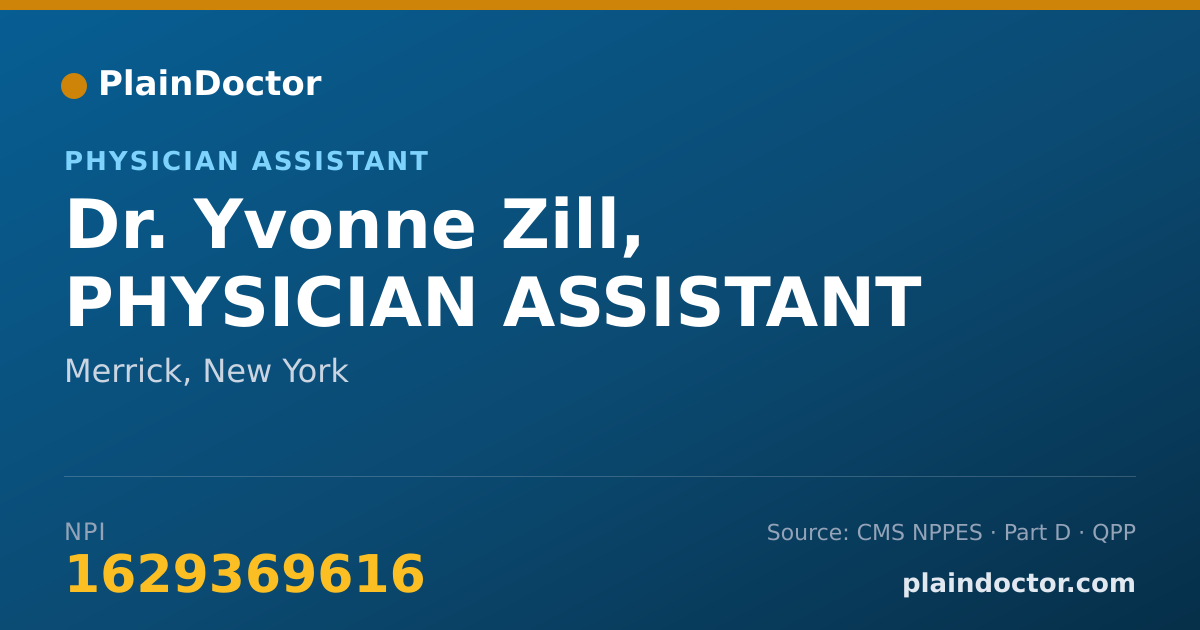 Shareable card for Yvonne Zill, PHYSICIAN ASSISTANT - Physician Assistant, Merrick, NY