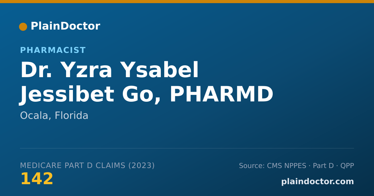 Shareable card for Yzra Ysabel Jessibet Go, PHARMD - Pharmacist, Ocala, FL