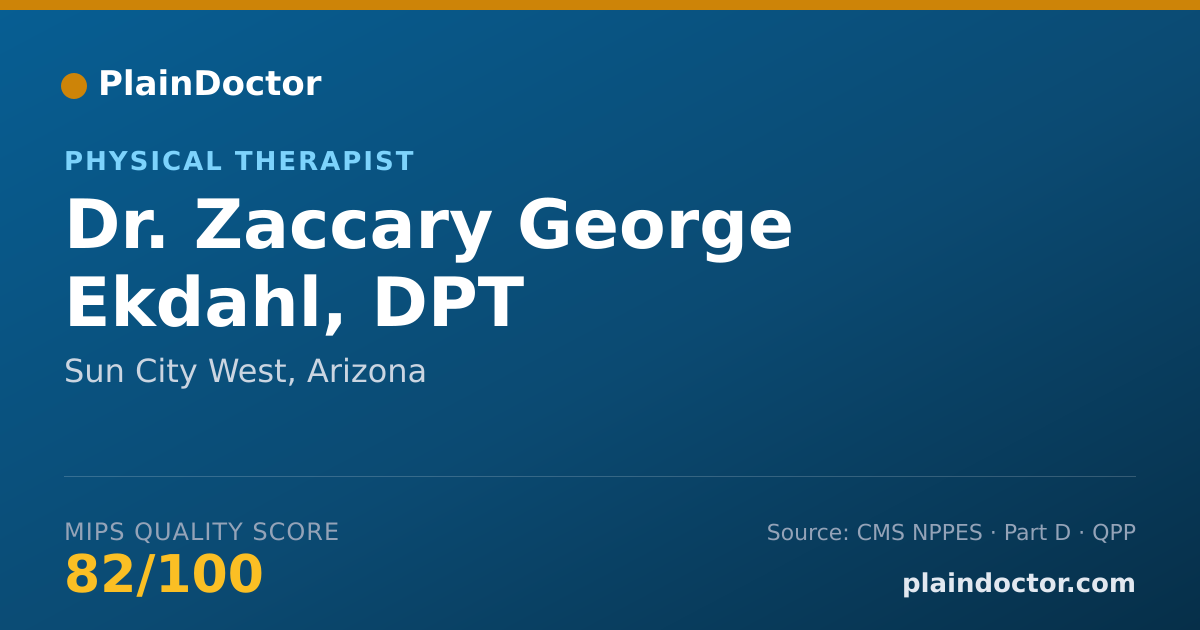 Shareable card for Zaccary George Ekdahl, DPT - Physical Therapist, Sun City West, AZ