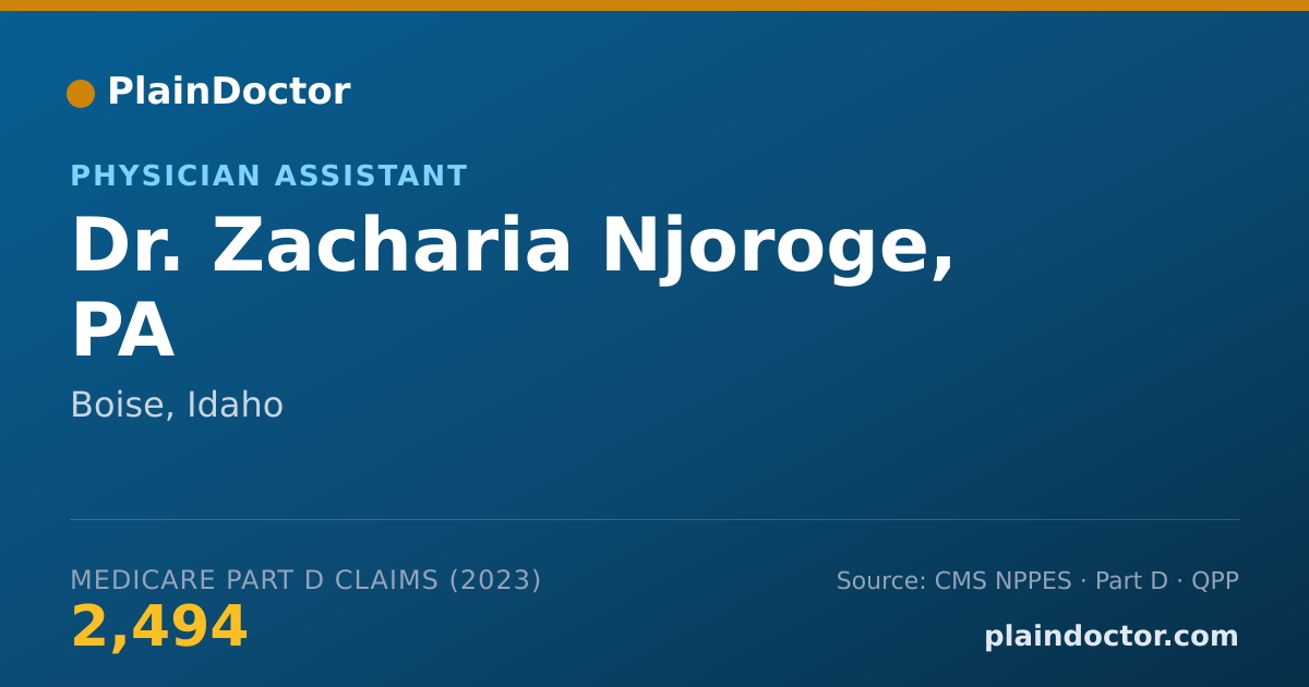 Shareable card for Zacharia Njoroge, PA - Physician Assistant, Boise, ID