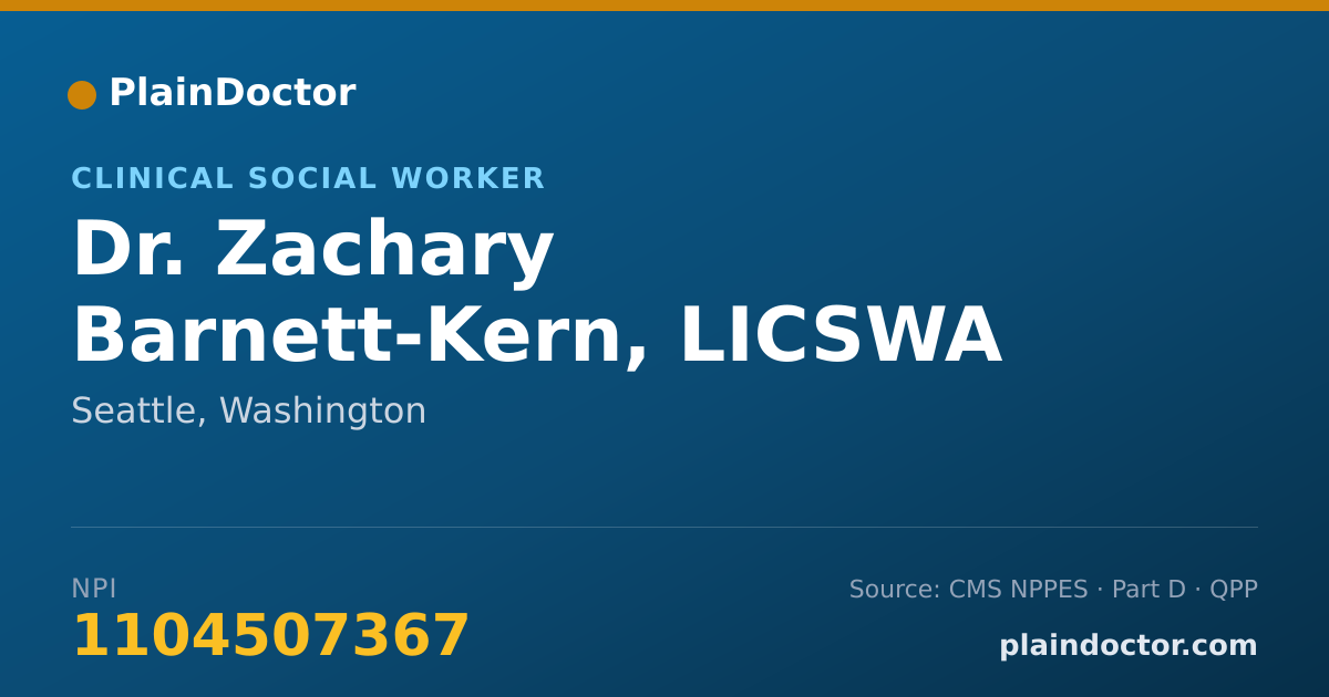 Shareable card for Zachary Barnett-Kern, LICSWA - Clinical Social Worker, Seattle, WA