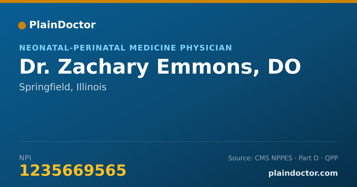 Shareable card for Zachary Emmons, DO - Neonatal-Perinatal Medicine Physician, Springfield, IL