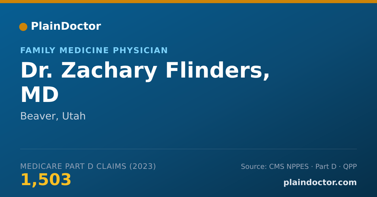 Shareable card for Zachary Flinders, MD - Family Medicine Physician, Beaver, UT