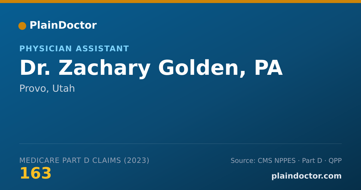 Shareable card for Zachary Golden, PA - Physician Assistant, Provo, UT