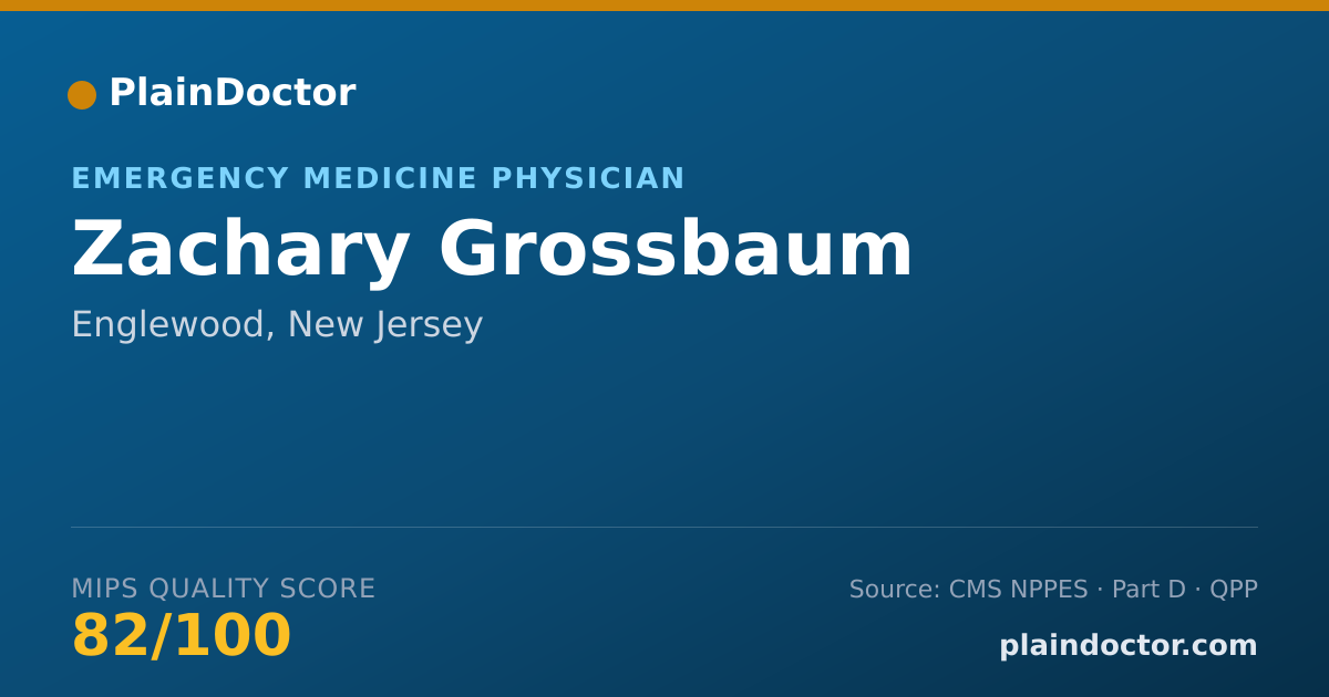 Shareable card for Zachary Grossbaum - Emergency Medicine Physician, Englewood, NJ