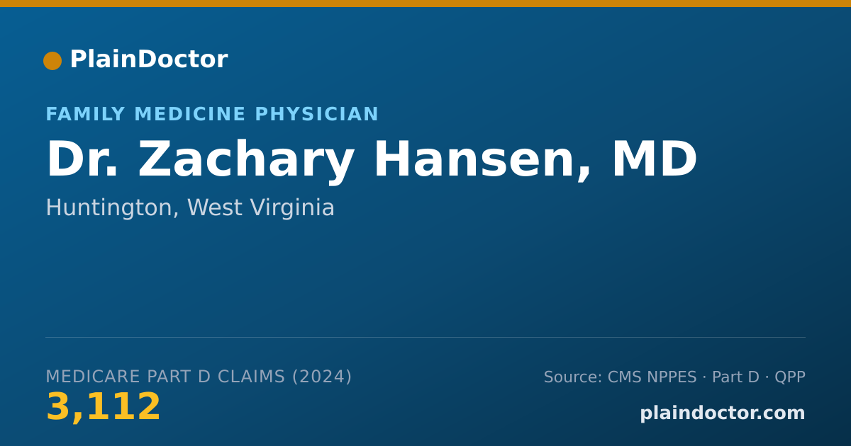 Shareable card for Zachary Hansen, MD - Family Medicine Physician, Huntington, WV