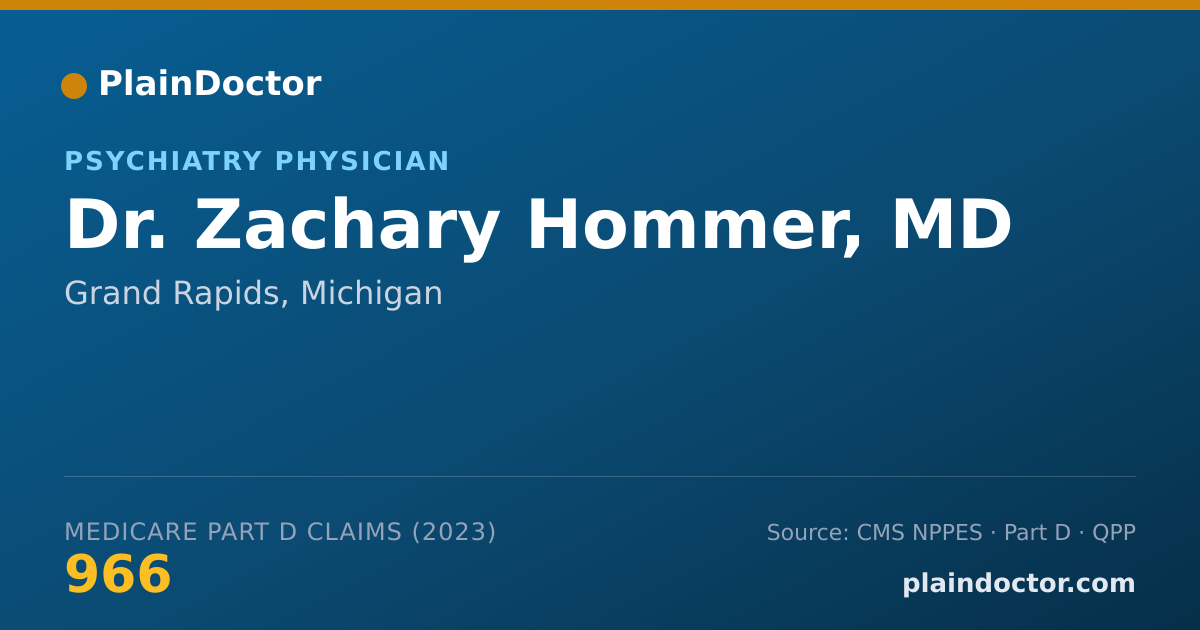 Shareable card for Zachary Hommer, MD - Psychiatry Physician, Grand Rapids, MI