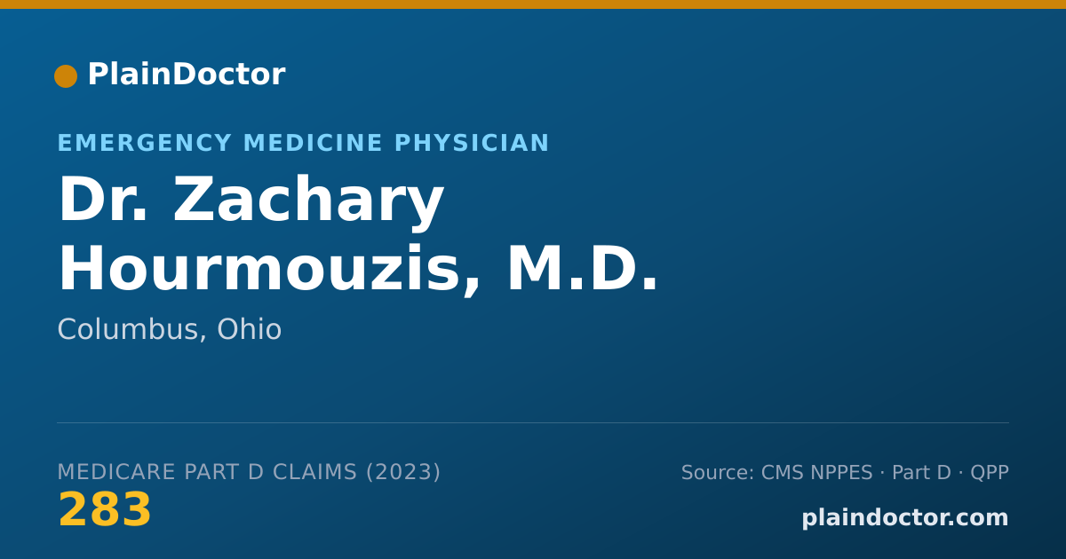 Shareable card for Zachary Hourmouzis, M.D. - Emergency Medicine Physician, Columbus, OH
