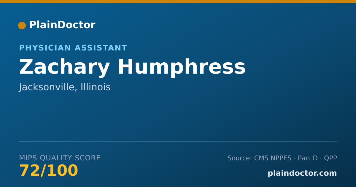 Shareable card for Zachary Humphress - Physician Assistant, Jacksonville, IL