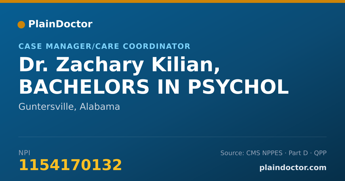 Shareable card for Zachary Kilian, BACHELORS IN PSYCHOL - Case Manager/Care Coordinator, Guntersville, AL