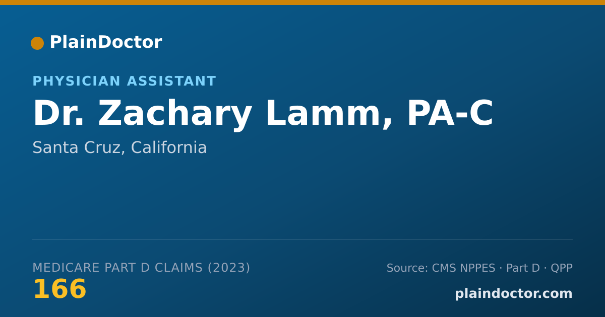 Shareable card for Zachary Lamm, PA-C - Physician Assistant, Santa Cruz, CA