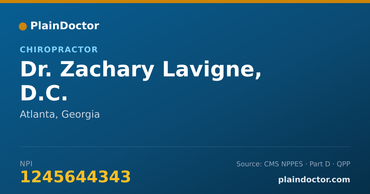 Shareable card for Zachary Lavigne, D.C. - Chiropractor, Atlanta, GA
