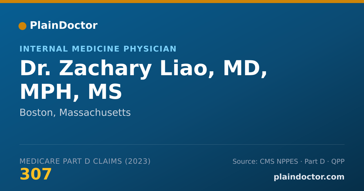 Shareable card for Zachary Liao, MD, MPH, MS - Internal Medicine Physician, Boston, MA