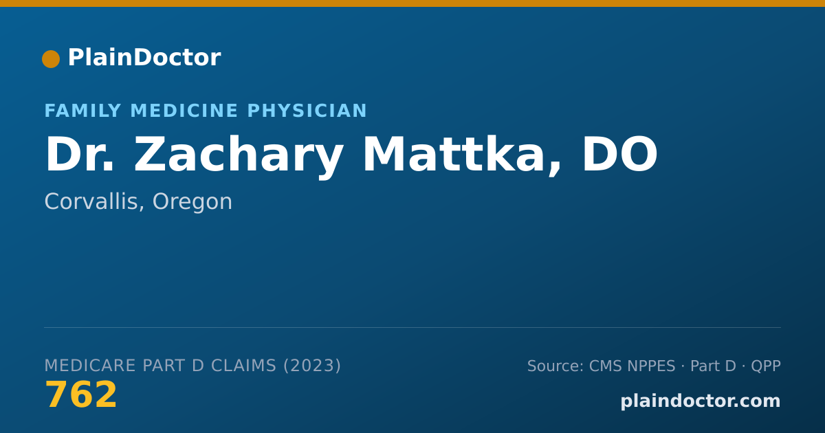 Shareable card for Zachary Mattka, DO - Family Medicine Physician, Corvallis, OR