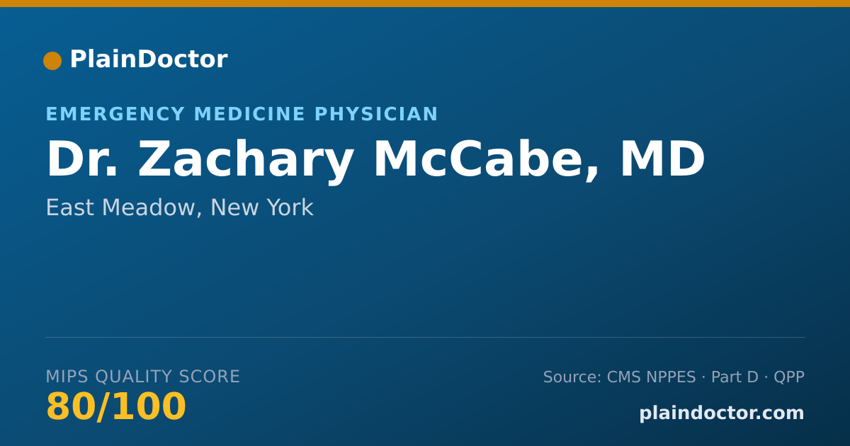 Shareable card for Zachary McCabe, MD - Emergency Medicine Physician, East Meadow, NY