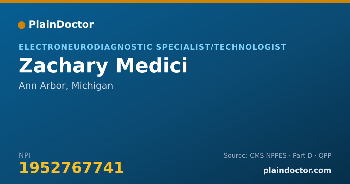 Shareable card for Zachary Medici - Electroneurodiagnostic Specialist/Technologist, Ann Arbor, MI