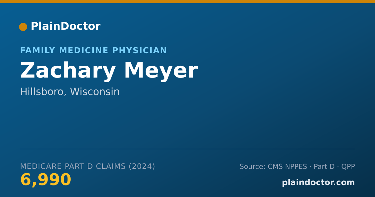 Shareable card for Zachary Meyer - Family Medicine Physician, Hillsboro, WI