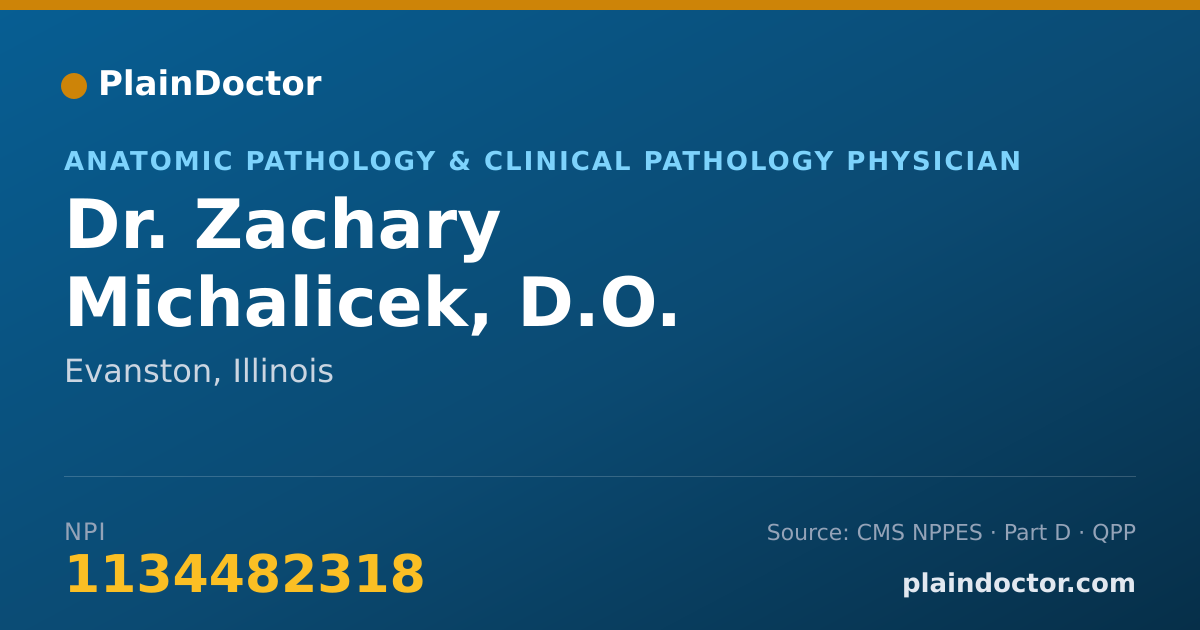 Shareable card for Zachary Michalicek, D.O. - Anatomic Pathology & Clinical Pathology Physician, Evanston, IL