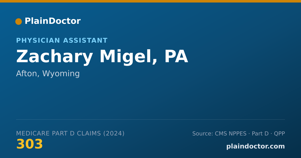 Shareable card for Zachary Migel, PA - Physician Assistant, Afton, WY