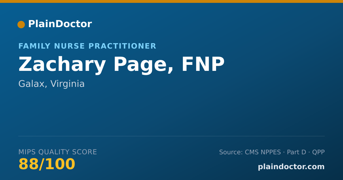 Shareable card for Zachary Page, FNP - Family Nurse Practitioner, Galax, VA