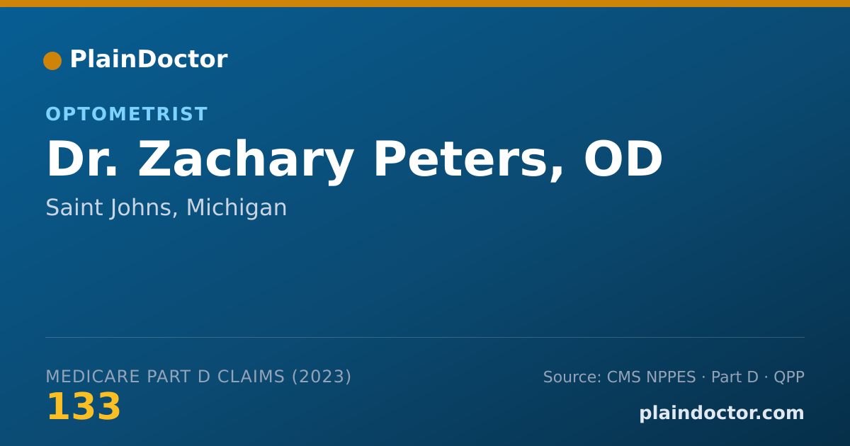 Shareable card for Zachary Peters, OD - Optometrist, Saint Johns, MI