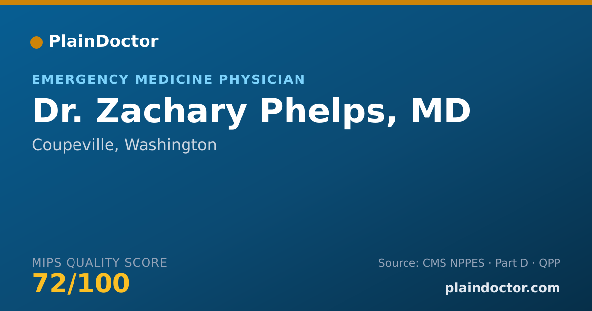 Shareable card for Zachary Phelps, MD - Emergency Medicine Physician, Coupeville, WA