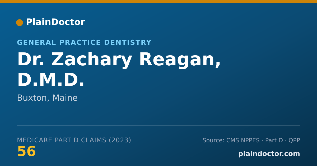 Shareable card for Zachary Reagan, D.M.D. - General Practice Dentistry, Buxton, ME