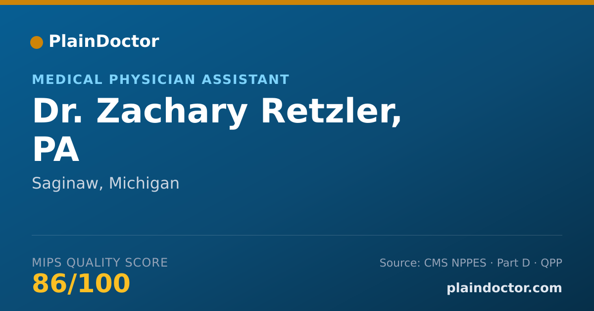 Shareable card for Zachary Retzler, PA - Medical Physician Assistant, Saginaw, MI