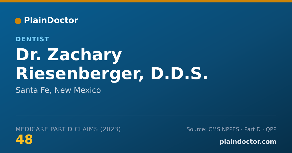Shareable card for Zachary Riesenberger, D.D.S. - Dentist, Santa Fe, NM