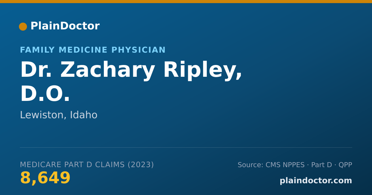 Shareable card for Zachary Ripley, D.O. - Family Medicine Physician, Lewiston, ID