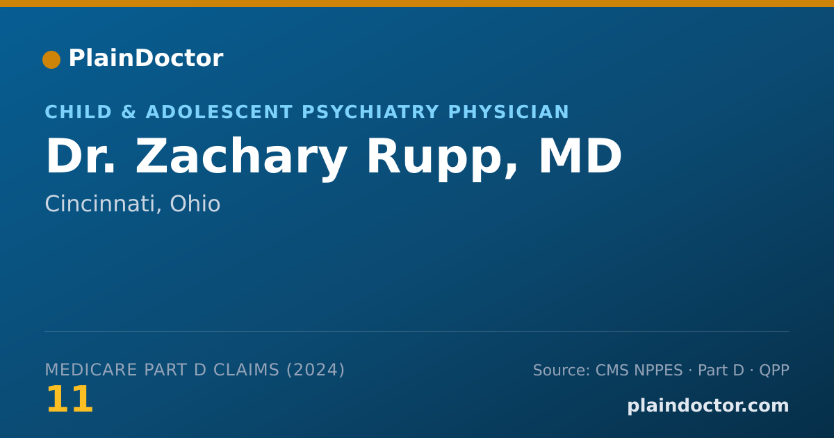 Shareable card for Zachary Rupp, MD - Child & Adolescent Psychiatry Physician, Cincinnati, OH