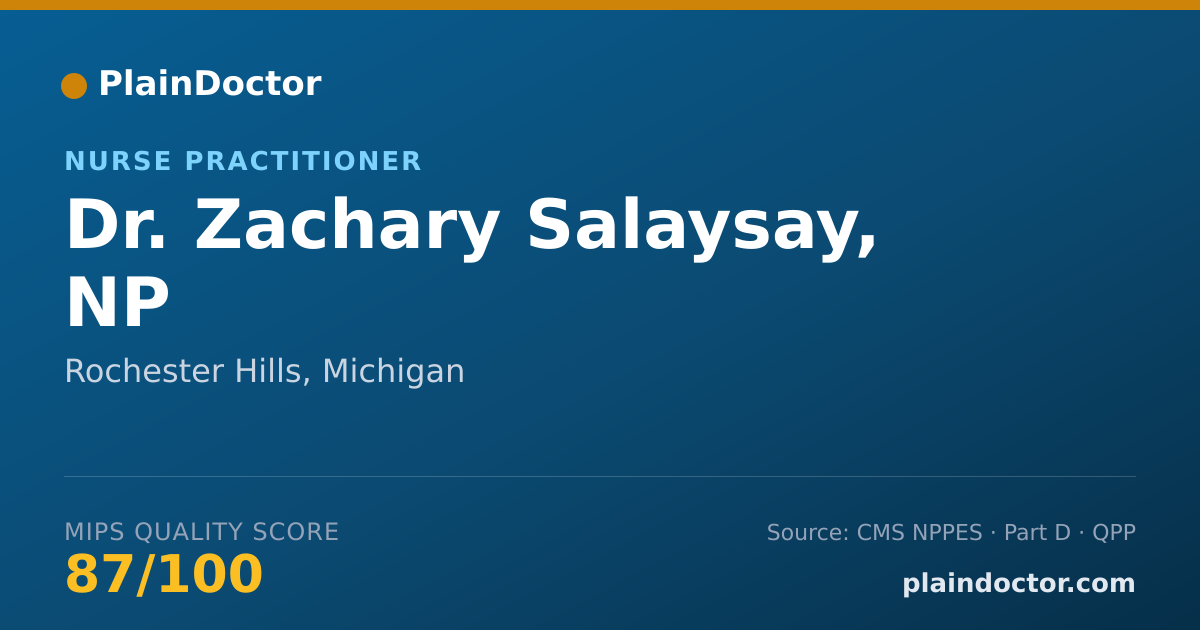 Shareable card for Zachary Salaysay, NP - Nurse Practitioner, Rochester Hills, MI