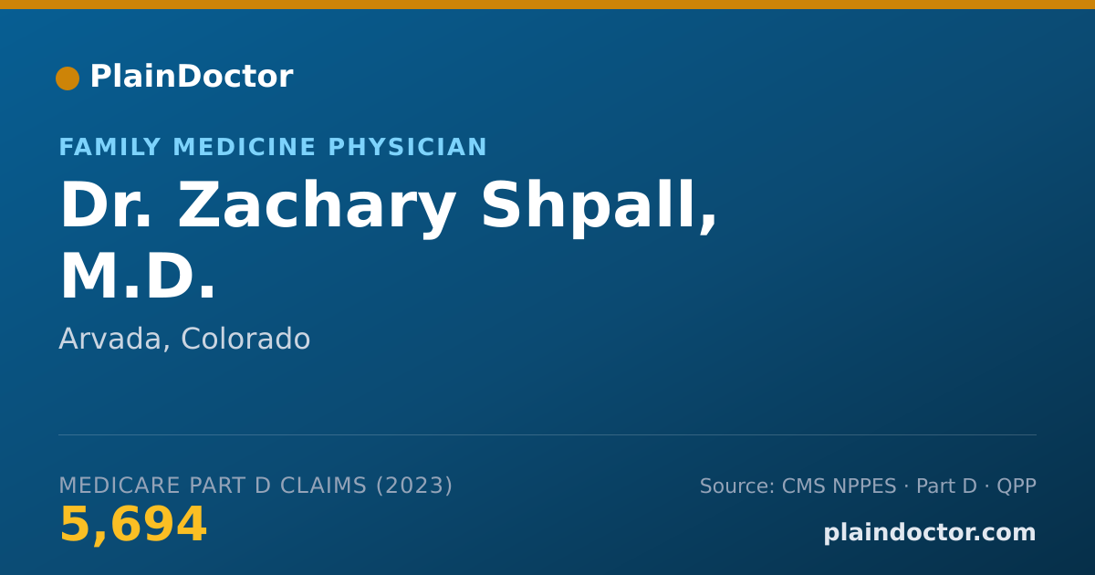Shareable card for Zachary Shpall, M.D. - Family Medicine Physician, Arvada, CO