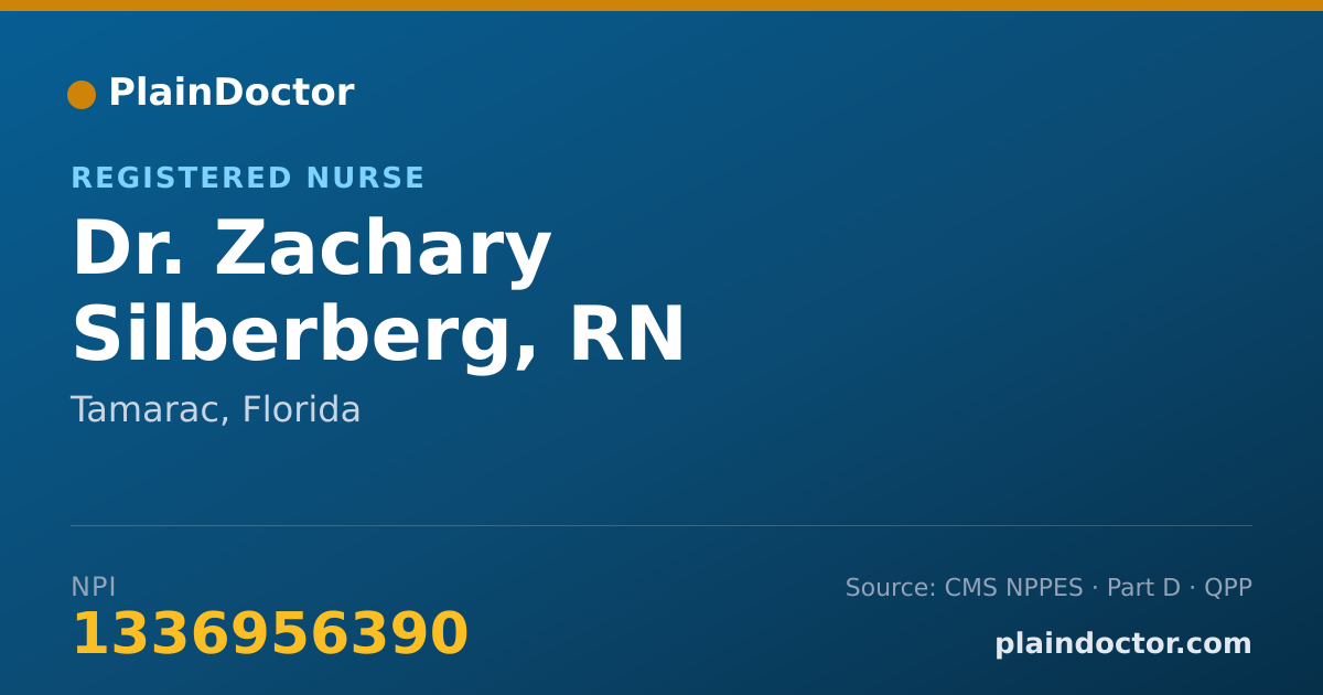 Shareable card for Zachary Silberberg, RN - Registered Nurse, Tamarac, FL