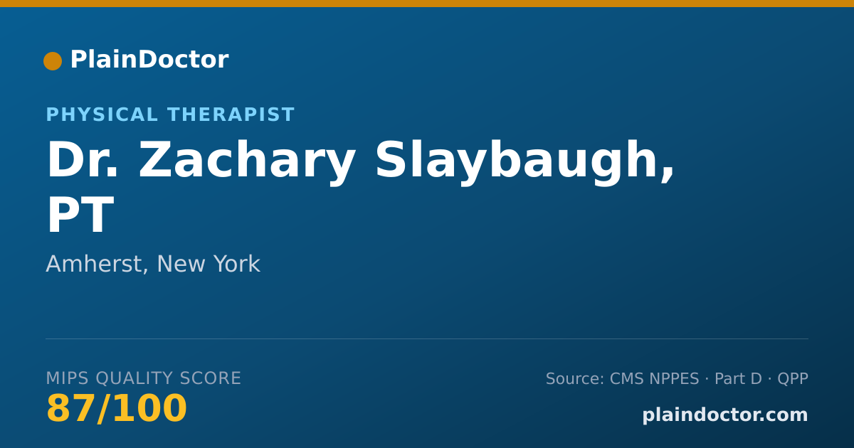 Shareable card for Zachary Slaybaugh, PT - Physical Therapist, Amherst, NY