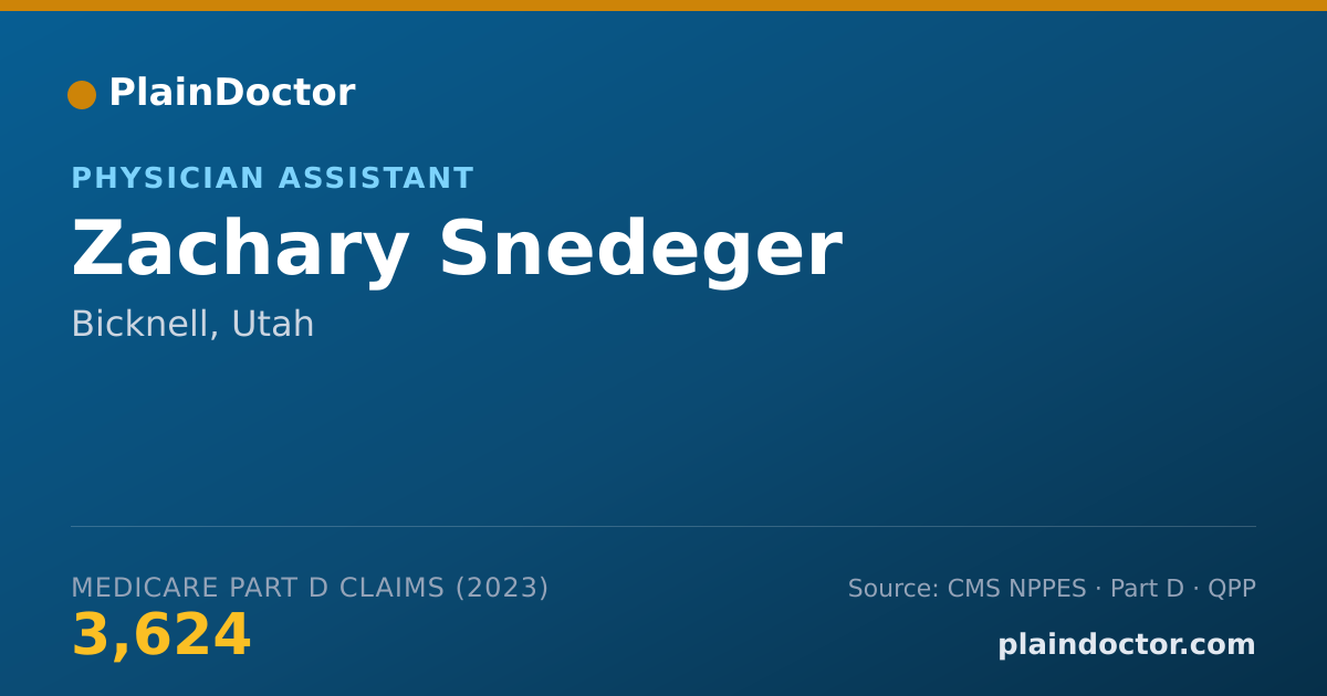 Shareable card for Zachary Snedeger - Physician Assistant, Bicknell, UT