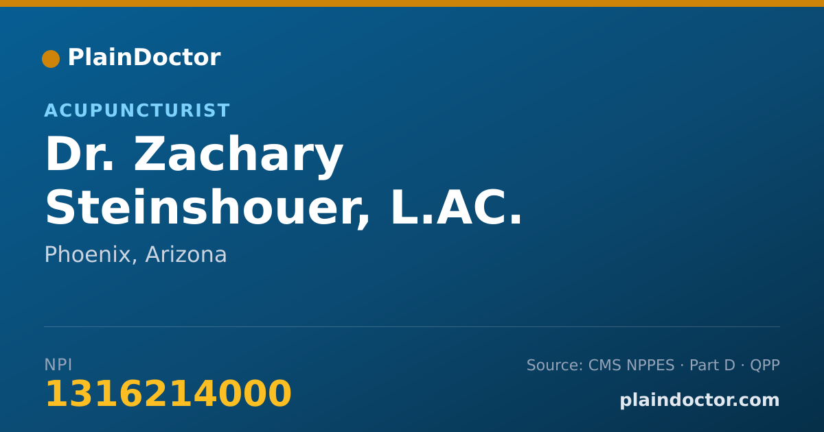Shareable card for Zachary Steinshouer, L.AC. - Acupuncturist, Phoenix, AZ