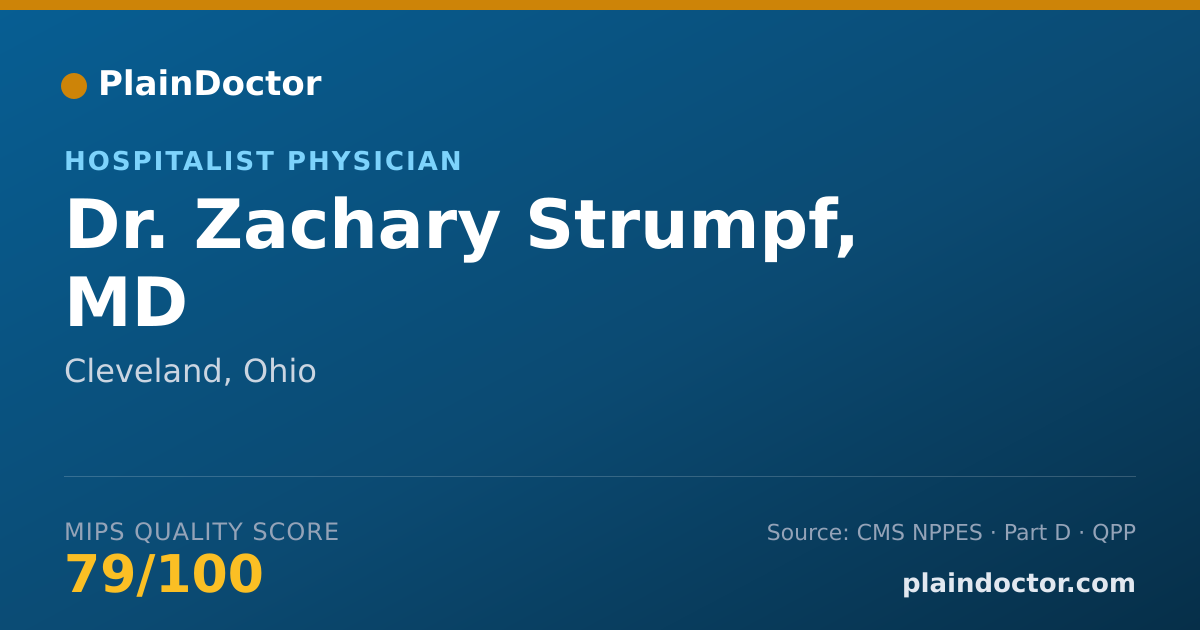 Shareable card for Zachary Strumpf, MD - Hospitalist Physician, Cleveland, OH
