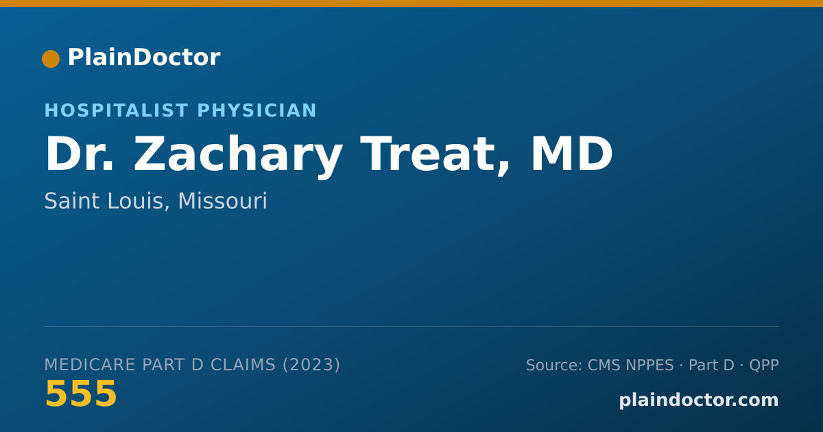 Shareable card for Zachary Treat, MD - Hospitalist Physician, Saint Louis, MO
