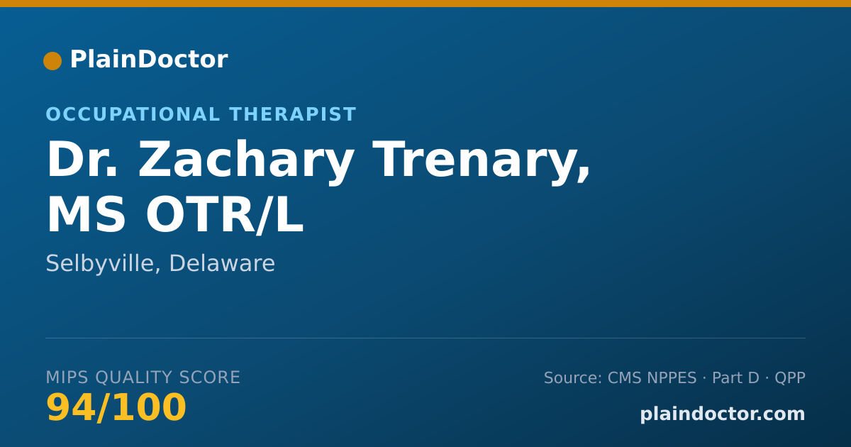 Shareable card for Zachary Trenary, MS OTR/L - Occupational Therapist, Selbyville, DE