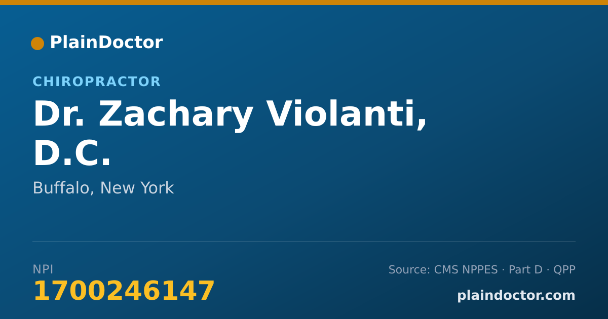 Shareable card for Zachary Violanti, D.C. - Chiropractor, Buffalo, NY