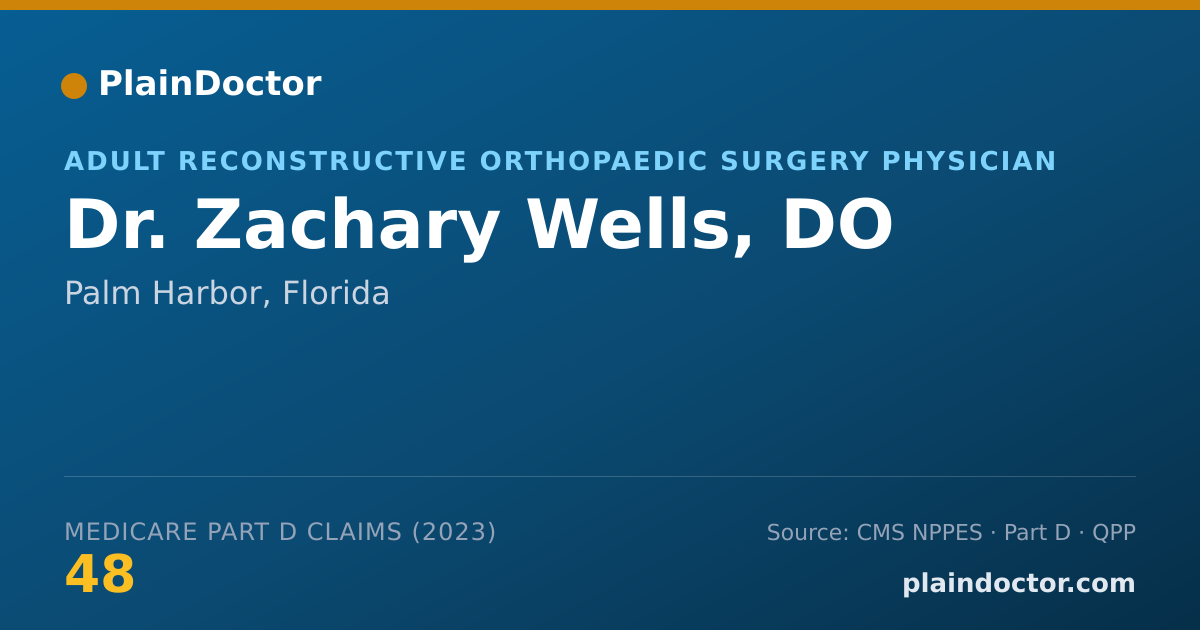 Shareable card for Zachary Wells, DO - Adult Reconstructive Orthopaedic Surgery Physician, Palm Harbor, FL