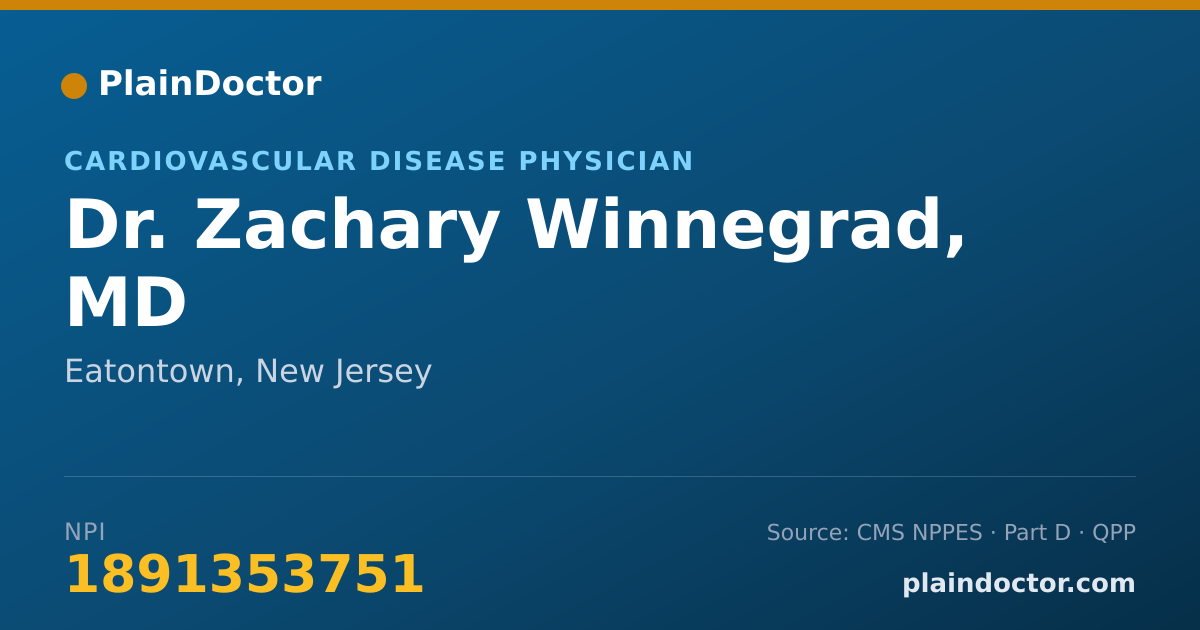 Shareable card for Zachary Winnegrad, MD - Cardiovascular Disease Physician, Eatontown, NJ