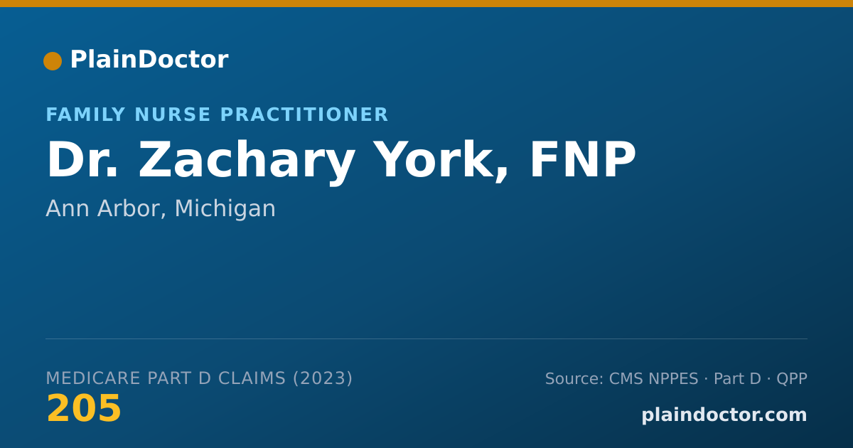 Shareable card for Zachary York, FNP - Family Nurse Practitioner, Ann Arbor, MI