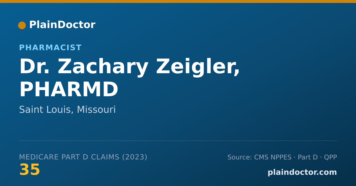 Shareable card for Zachary Zeigler, PHARMD - Pharmacist, Saint Louis, MO