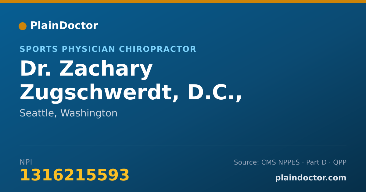 Shareable card for Zachary Zugschwerdt, D.C., CCSP - Sports Physician Chiropractor, Seattle, WA