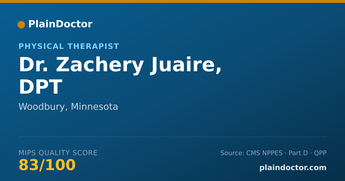 Shareable card for Zachery Juaire, DPT - Physical Therapist, Woodbury, MN
